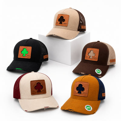 Boné Era Mato Trucker Aba Curva Telinha Patch Couro Trevo