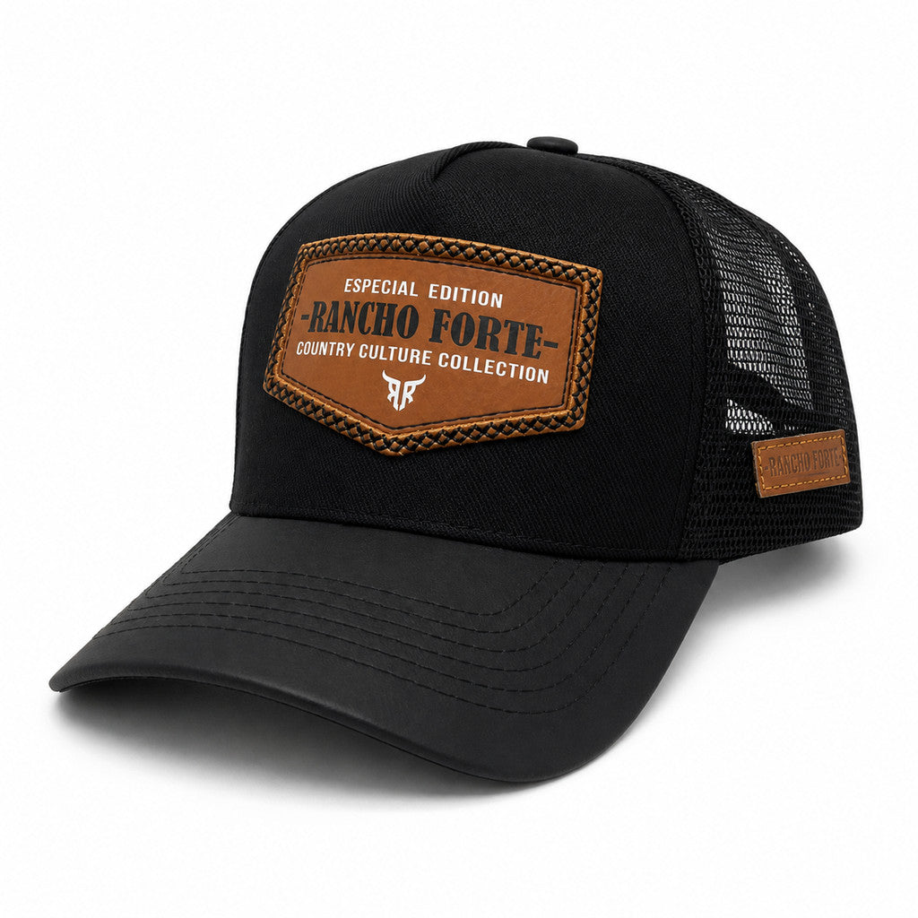 Boné Rancho Forte Country Culture Trucker Americano com Patch