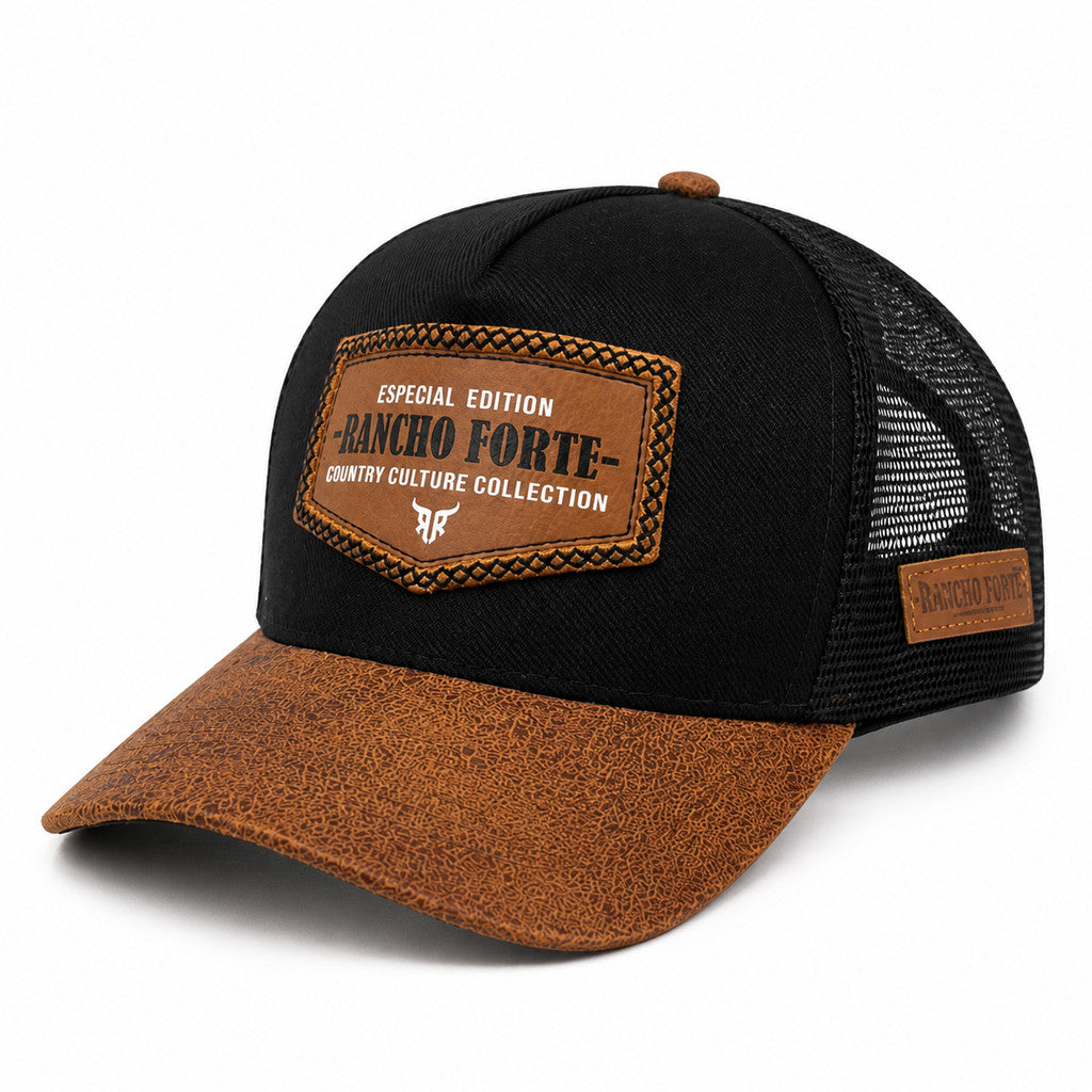 Boné Rancho Forte Country Culture Trucker Americano com Patch